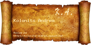 Kolonits Andrea névjegykártya